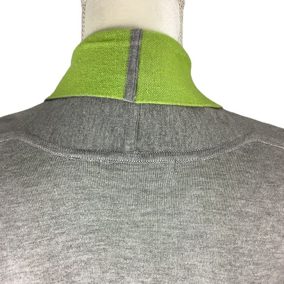 OST Knit Gray Green Open Front Long Oversize Sweater Vest Women's Size S Small - Picture 13 of 16